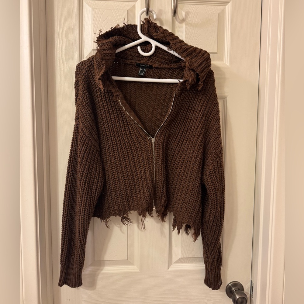 Forever 21 Brown Distressed Sweater